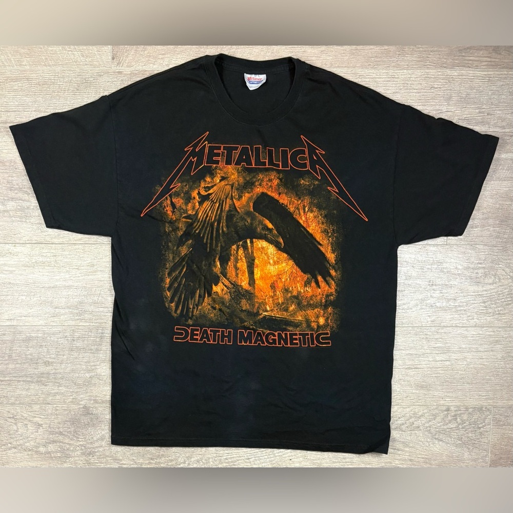 Metallica Death Magnetic Double Sided T Shirt Black Orange Raven Size XL